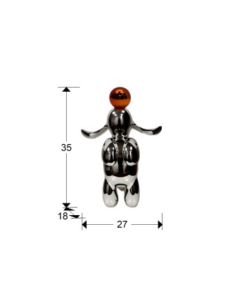 CONEJO- FIGURA PEQUEÑA-GRIS/NARANJA